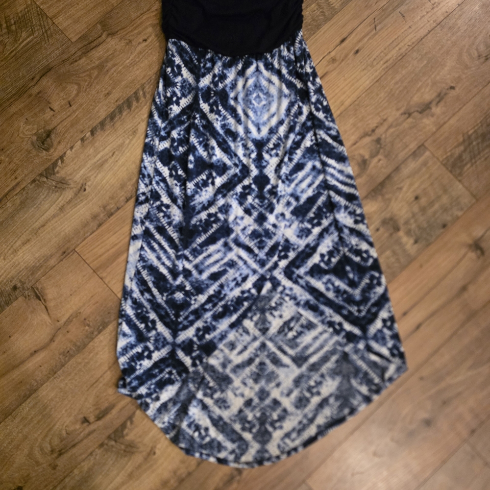 Elegant High-Low Black and Blue Women's Skirt